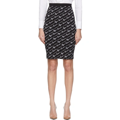 Shop Versace Black Signature Jacquard Skirt In A2024 Black