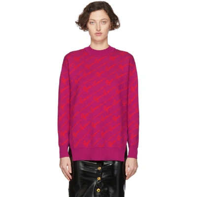 Shop Versace Pink Wool Gianni  Sweater In A2401 Pink