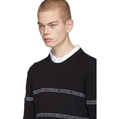 Shop Versace Black Nastro Slim-fit Sweater In A1008 Black