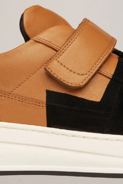 Shop Acne Studios Perey Flocked Black/brown/white In Flocked Velcro Sneakers