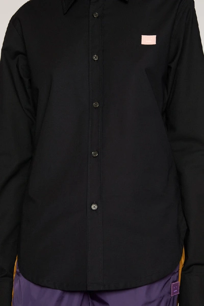 Shop Acne Studios Face-patch Slim-fit Shirt Black