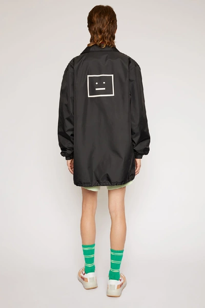 Shop Acne Studios Face-print Coach Jacket Black