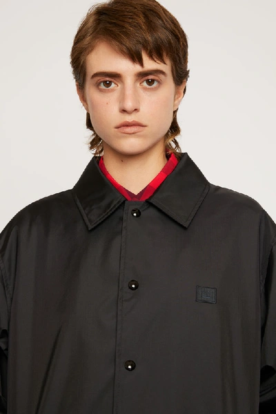 Shop Acne Studios Face-print Coach Jacket Black