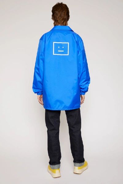 Shop Acne Studios Face-print Coach Jacket Electric Blue