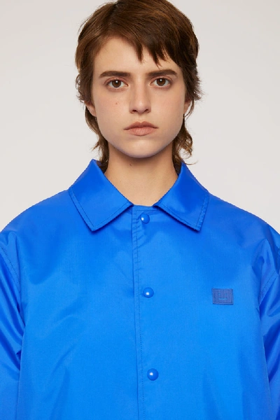 Shop Acne Studios Face-print Coach Jacket Electric Blue
