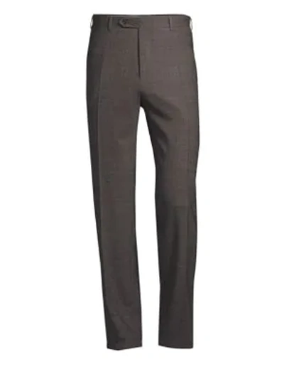 Shop Canali Men's Stretch Wool Trousers In Grey