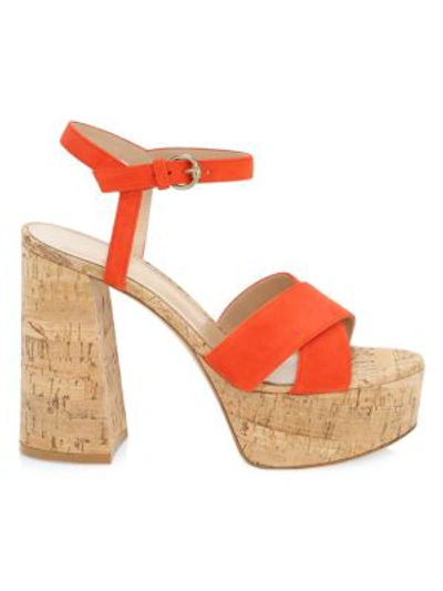Shop Gianvito Rossi Women's Suede & Cork Platform Sandals In California