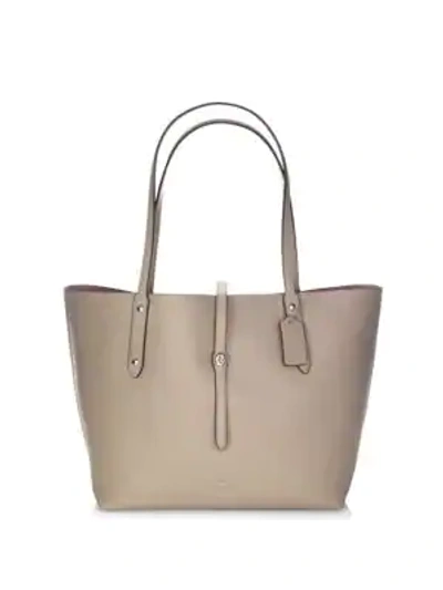 Shop Coach Market Leather Tote In Silverstone