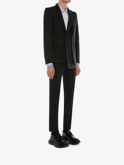 Shop Alexander Mcqueen Trompe-l'œil Pinstripe Jacket In Black/white