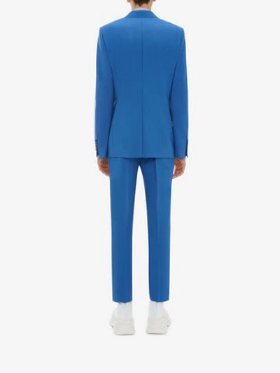 Shop Alexander Mcqueen Selvedge Wool Mohair Jacket In Cobalt