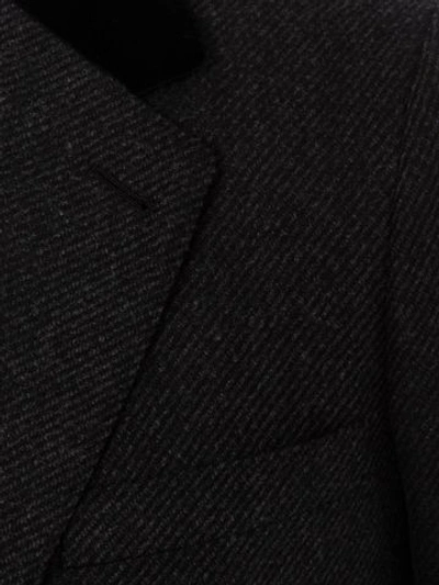 Shop Alexander Mcqueen Heritage Wool Coat In Charcoal/black