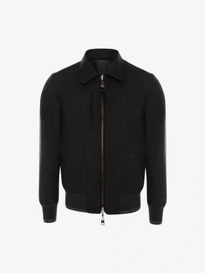 Shop Alexander Mcqueen Reversible Leather Bomber Jacket In Black