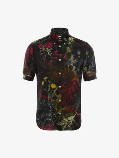 Shop Alexander Mcqueen Glowing Botanical Shirt In Black/multicolor