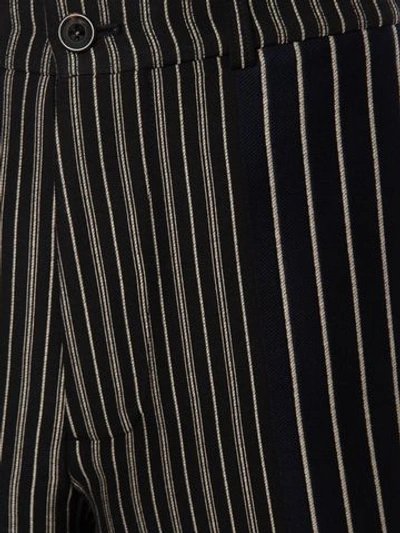 Shop Alexander Mcqueen Patchwork Pinstripe Shorts In Black/navy