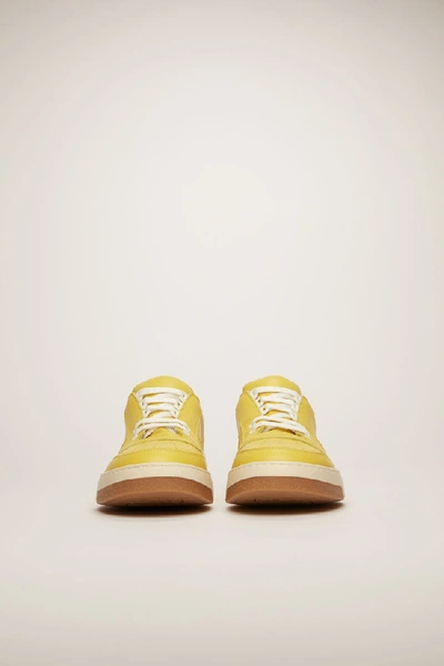 Shop Acne Studios Steffey Lace Up1 Yellow/white In Lace-up Sneakers