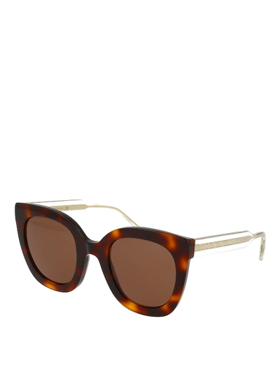 Shop Gucci Tortoiseshell Cat-eye Sunglasses In Brown