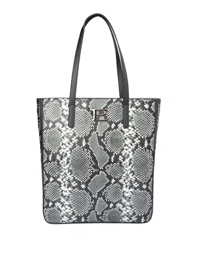 Shop Ermanno Scervino Snake Print Faux Leather Tote Bag In Animal Print
