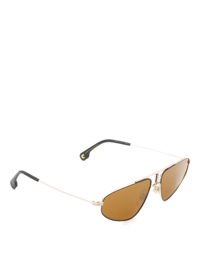 Shop Carrera Gold Metal Triangle Sunglasses