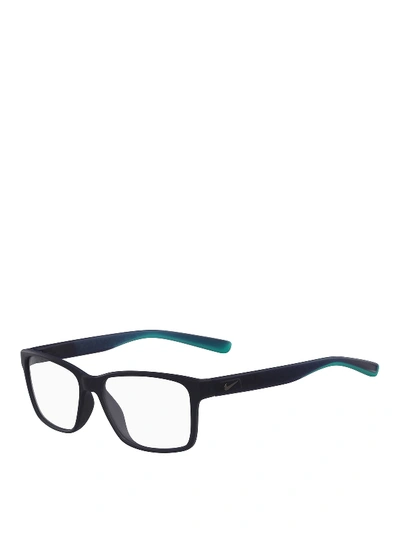 Shop Nike Blue Squared Eyeglasses