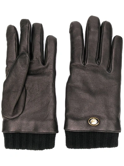 Shop Gucci Tiger Head Gloves In Black