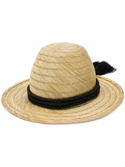 Shop Gucci Tassel Straw Hat In 棕色