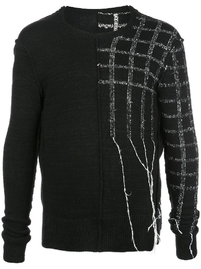 Shop Cedric Jacquemyn Knitted Distressed Jumper In Black