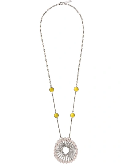 Shop Marni Oversized Pendant Necklace In Metallic