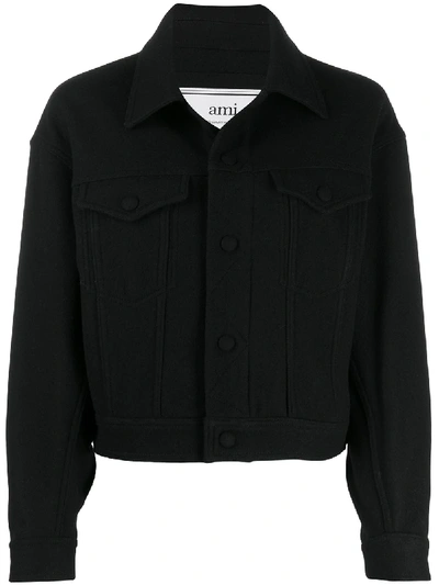 Shop Ami Alexandre Mattiussi Boxy Fit Jacket In Black