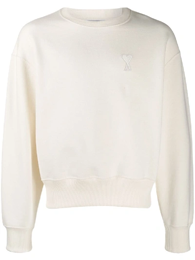 Shop Ami Alexandre Mattiussi Big Ami De Coeur Sweatshirt In White