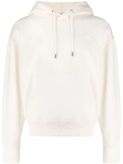 Shop Ami Alexandre Mattiussi Big Ami De Coeur Hoodie In Neutrals