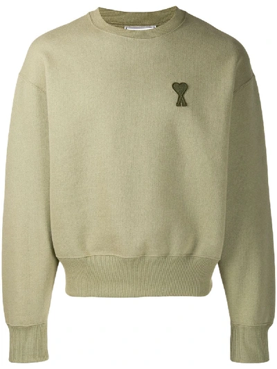 Shop Ami Alexandre Mattiussi Big Ami De Coeur Sweatshirt In Green