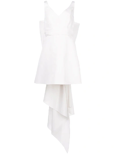 Shop Carolina Herrera Rear Bow Detail Dress In White