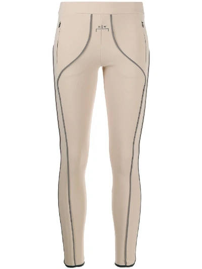Shop A-cold-wall* Piping Logo Leggings In Neutrals