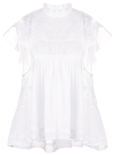 Shop Isabel Marant Étoile Vivia Sleeveless Blouse In White
