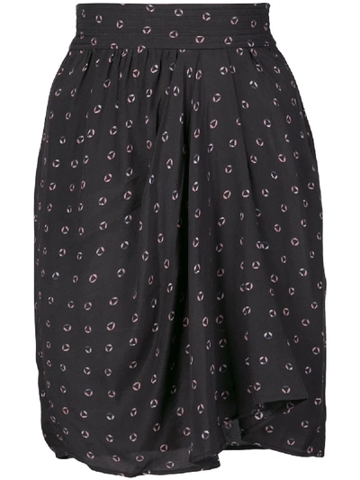 Shop Isabel Marant Étoile Cegart Paisley Draped Skirt In 黑色