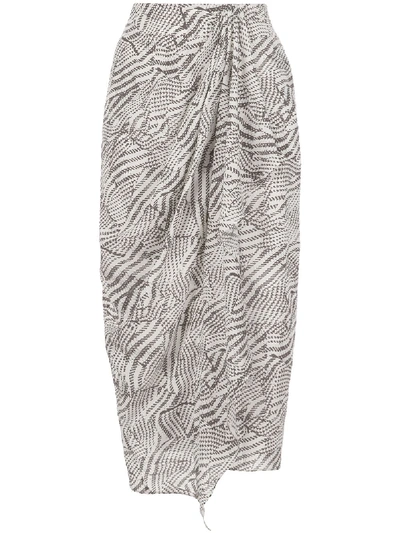 Shop Isabel Marant Fabiana Gathered Skirt In Grey