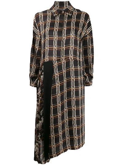 Shop Antonio Marras Checked Accardi Asymmetric Dress In Black