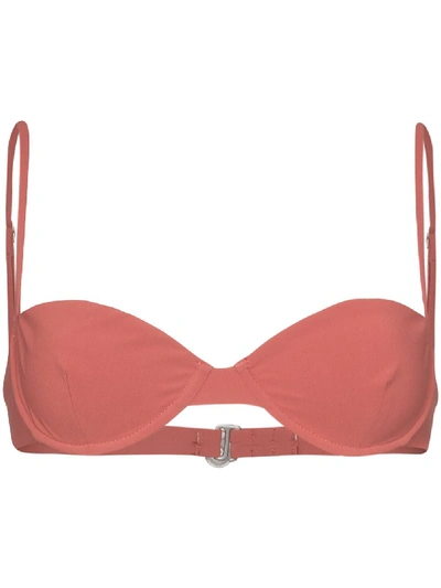 Shop Anemone Balconette Underwired Bikini Top In Red