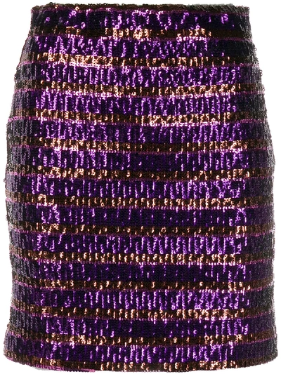 Shop Aniye By Sequin Embroidered Mini Skirt In 00698 Purple