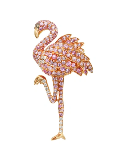 Shop Mio Harutaka Sapphire & Diamond Flamingo Earring