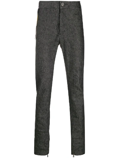 Shop Cedric Jacquemyn Slim-fit Mid-rise Trousers In Grey