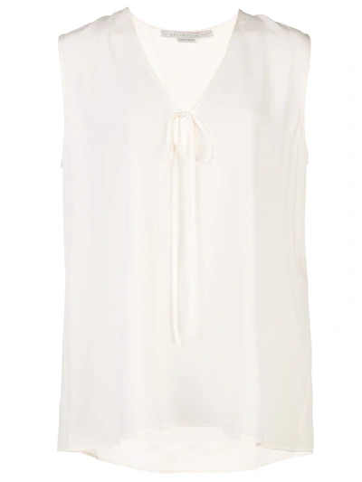 Shop Stella Mccartney Tie-neck Sleeveless Blouse In White