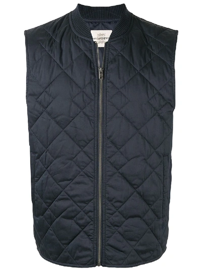 Shop Kent & Curwen Zip-up Padded Gilet In Blue