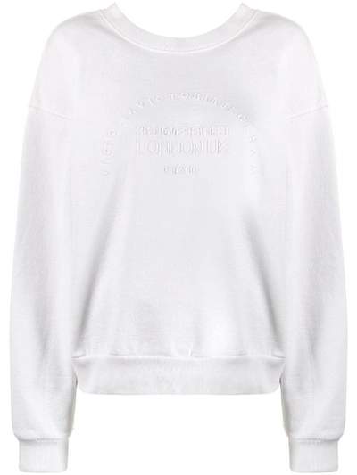 Shop Victoria Victoria Beckham Heritage Embroidered Sweatshirt In White