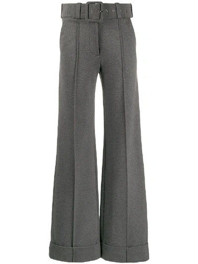 Shop Victoria Victoria Beckham High-waisted Wide-leg Trousers In Grey