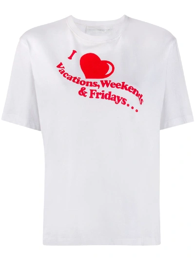 Shop Victoria Victoria Beckham I Heart Weekends Print T-shirt In White