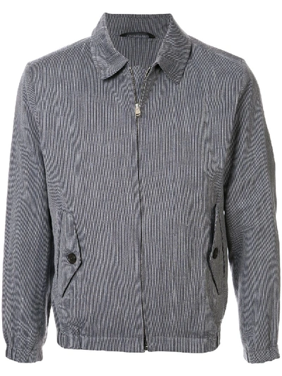 Shop Gieves & Hawkes Striped Lightweight Jacket In Blue