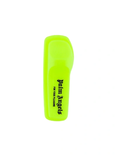 Shop Palm Angels Anti-theft Brooch In 6210 Fluo Yellow Black