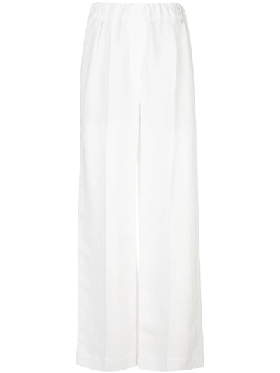 Shop Brunello Cucinelli High-rise Wide-leg Trousers In White