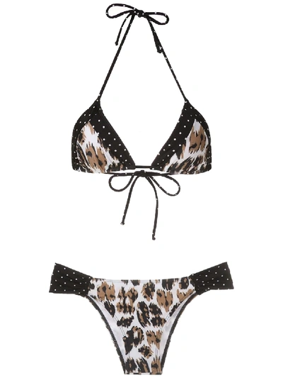 Shop Brigitte Tatiane E Mel Printed Bikini Set In Neutrals